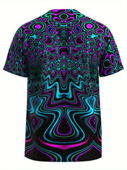 Men's Short Sleeve Pattern Print T-shirt Graphic Tee
