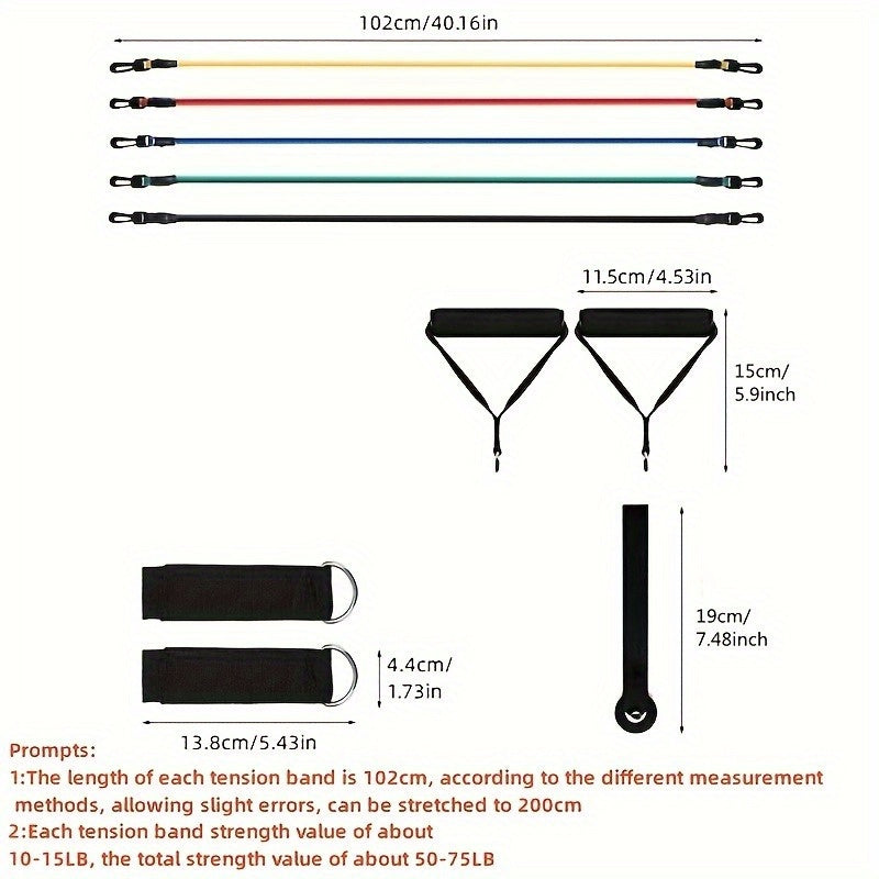 11pcs Training Tension Rope Stretcher Fitness Chest Expander for Women