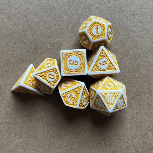 7pcs Polyhedral Dice Set Complex Patterns Board Games Accessories