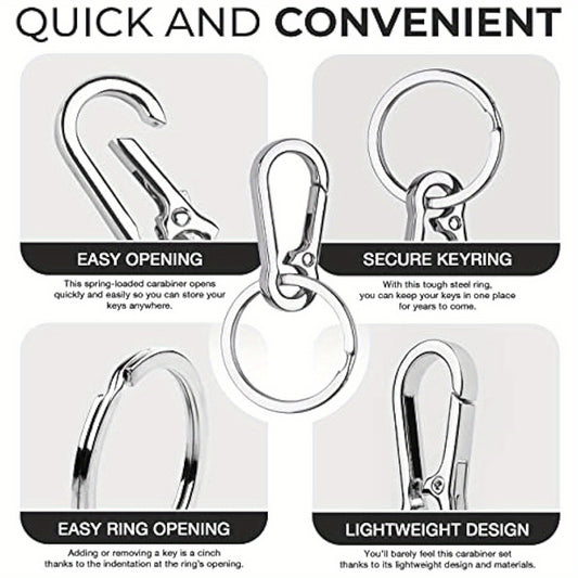 4pcs Keychain Clip Carabiner Keychain Metal Keyring Outdoor Camping