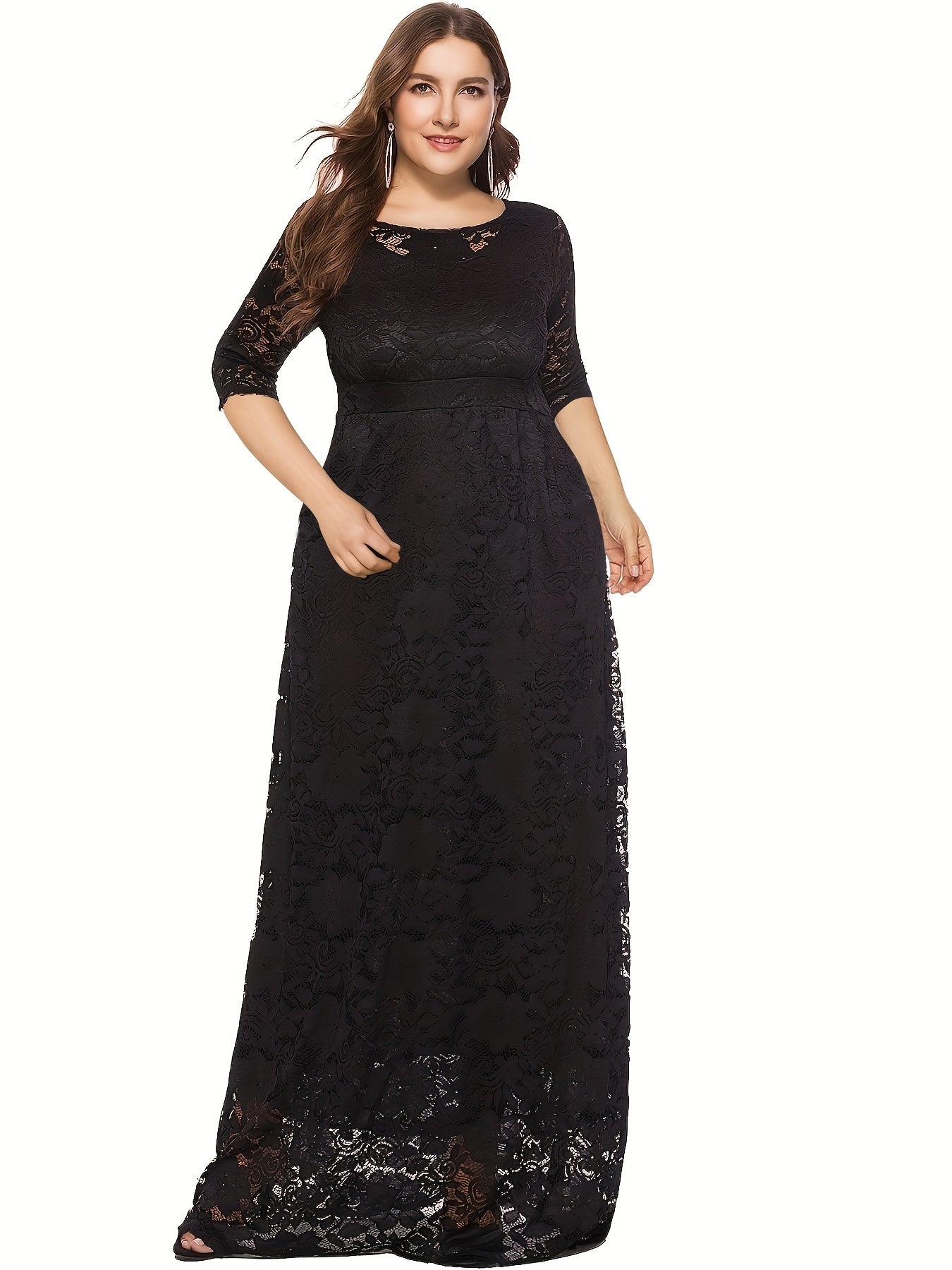  Floral Lace Sleeve Bridesmaid Dress