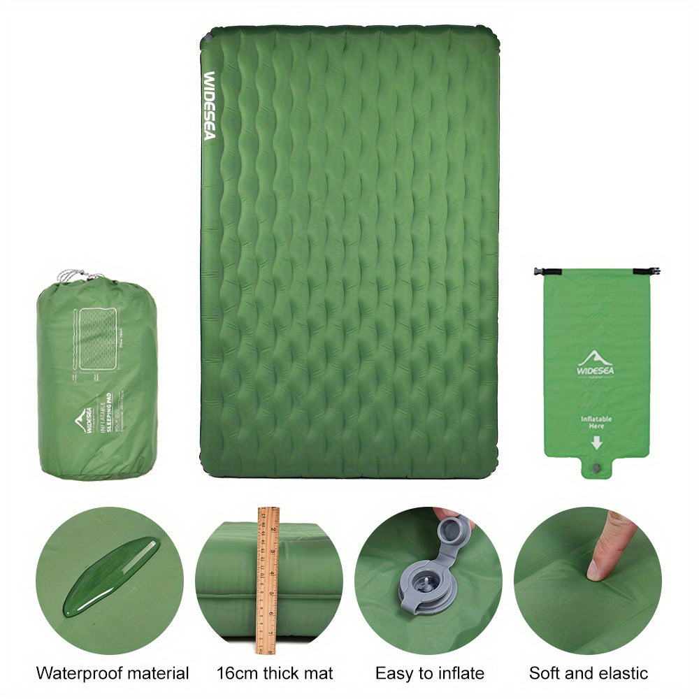 Double Inflatable Mattress Outdoor Sleeping Pad Ultralight Tent Travel Cushion