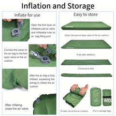 Double Inflatable Mattress Outdoor Sleeping Pad Ultralight Tent Travel Cushion