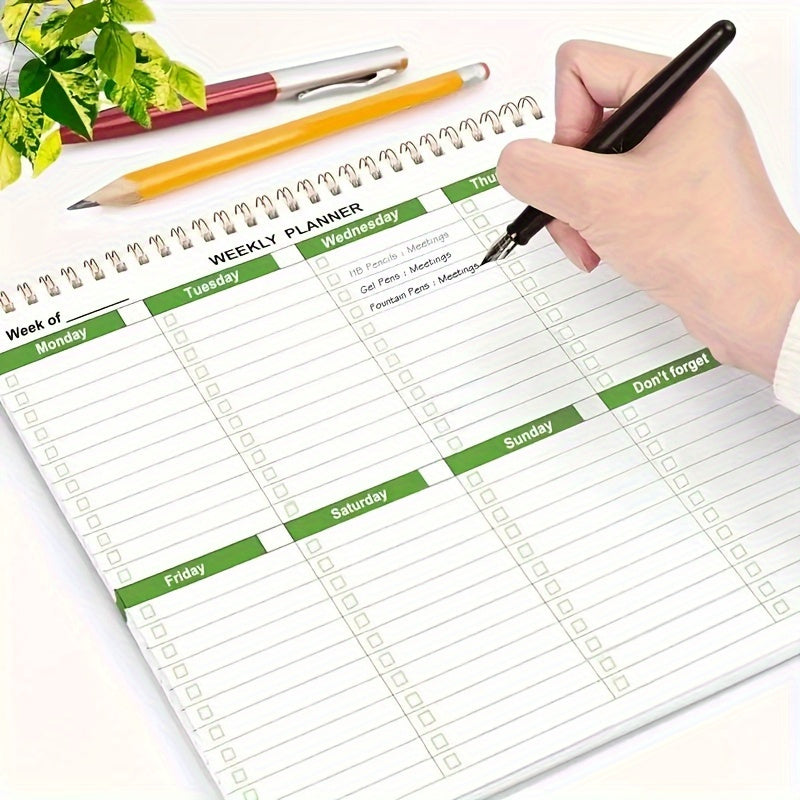 Tearable Spiral Notebook Planner for Work Schedule Record