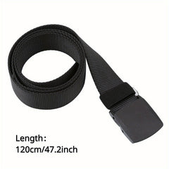 Men's Outdoor Nylon Belt with Adjustable Slide Plastic Buckle