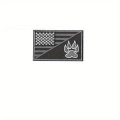 6pcs US Flag & Pet Paw Morale Patches Embroidered Applique Fastener