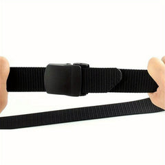 Men's Outdoor Nylon Belt with Adjustable Slide Plastic Buckle