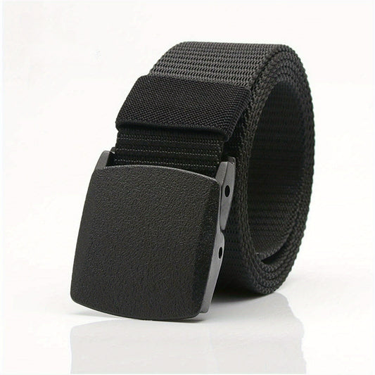 Men's Outdoor Nylon Belt with Adjustable Slide Plastic Buckle