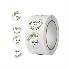 500pcs Round Flower Thank You Stickers for Party & Wedding Decor