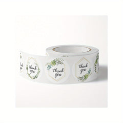 500pcs Round Flower Thank You Stickers for Party & Wedding Decor