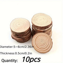 10pcs Natural Wood Chips Rounds for Coasters Wedding Decorations