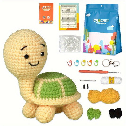 Crochet Material Package Doll Weaving DIY Wool Standing Turtle Pendant