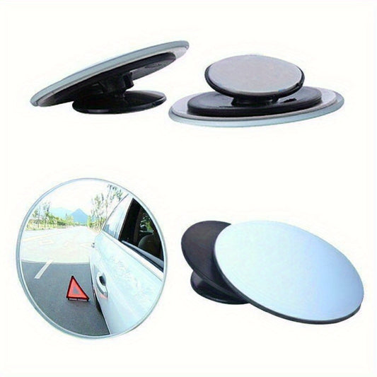2pcs Car Blind Spot Rear View Mirrors Adjustable Wide Angle Small Round Mirrors