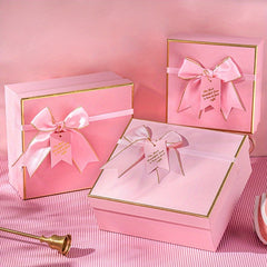 Pink With Bow Gift Packaging Box For Birthday Holiday Party