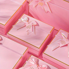Pink With Bow Gift Packaging Box For Birthday Holiday Party