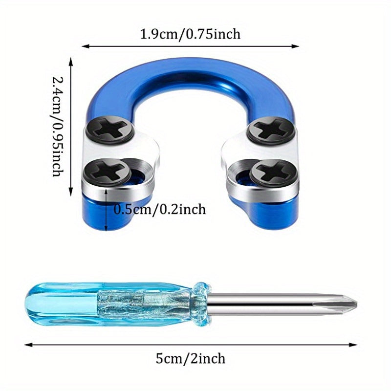 2pcs Metal D Ring Compound Bow Accessories With Screwdriver