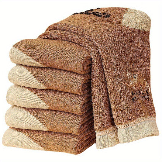 5 Pairs Winter Thick Crew Socks Coldproof Warm Socks