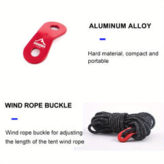 4pcs Camping Hiking Tent Wind Rope Buckles Aluminium Alloy Cord Buckles