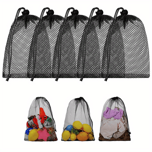 Durable Nylon Mesh Drawstring Laundry Bag for Outdoor Toy Storage