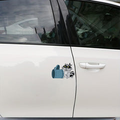 Funny Raccoon Trash Can Sticker Car Motorcycle Bumper Cartoon Self-adhesive
