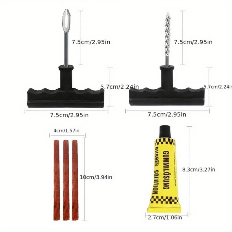 Car Tire Repair Tool Set With Glue Rubber Stripes Tools