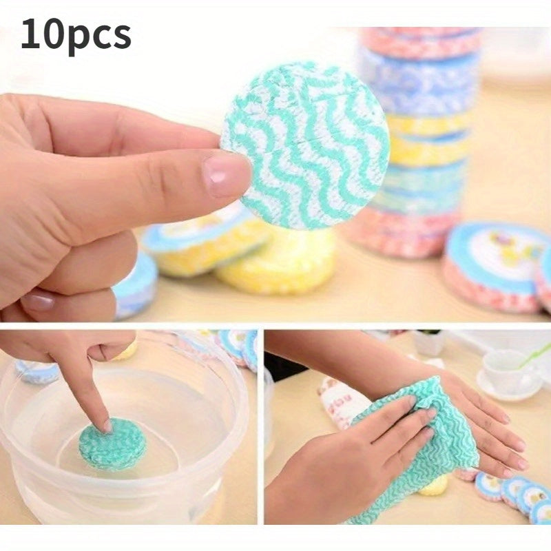10pcs Compressed Non-woven Towel Random Color