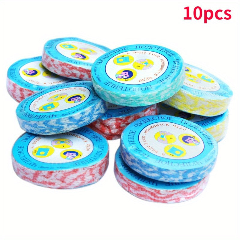 10pcs Compressed Non-woven Towel Random Color