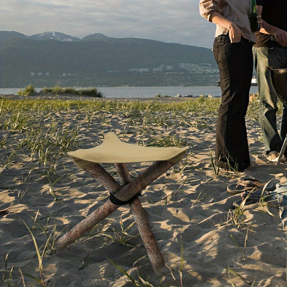 Waterproof Portable Canvas Triangular Stool for Camping
