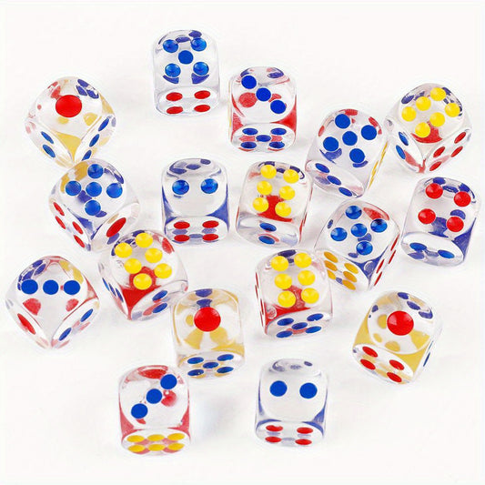 10pcs Transparent Colorful Dices Bar Screen Game Resin Dices