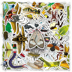 60pcs Insect Stickers Beetle Butterfly Waterproof Cartoon Decoration