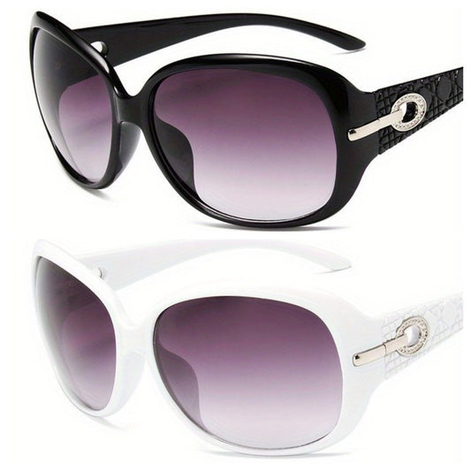 2pcs Driver Sunglasses Large Oval Sunglasses Men And Women