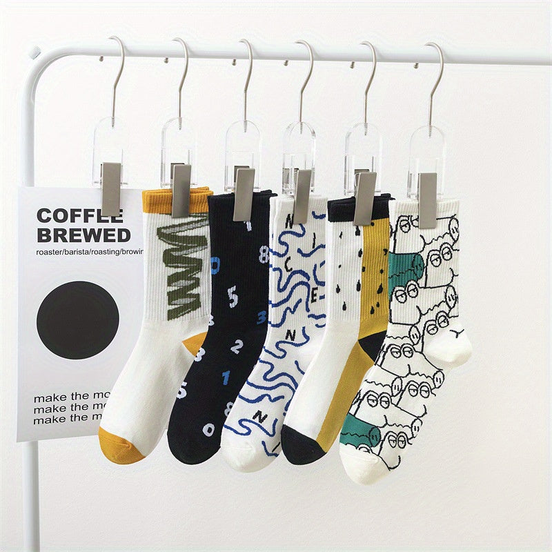 Outdoor Sports Socks Cartoon Pattern Cotton Crew Socks