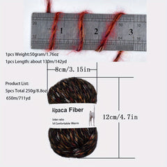 5pcs Alpaca Wool Yarn Hand Knitting DIY Colorful Wool Yarn