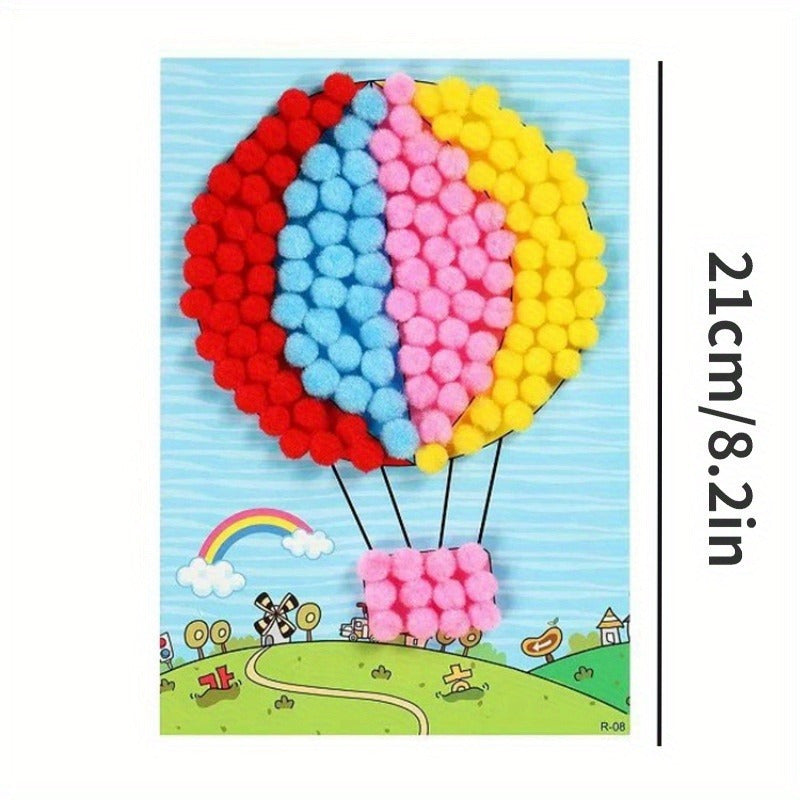 Children's Fur Ball Paste Painting DIY Creative Fur Ball Painting