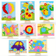 Children's Fur Ball Paste Painting DIY Creative Fur Ball Painting