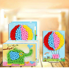 Children's Fur Ball Paste Painting DIY Creative Fur Ball Painting