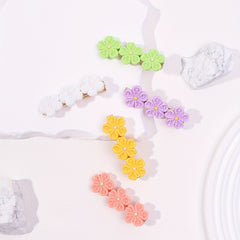 5pcs Candy Flower Hair Clip Duck Billed Clip For Hair Bang Braids