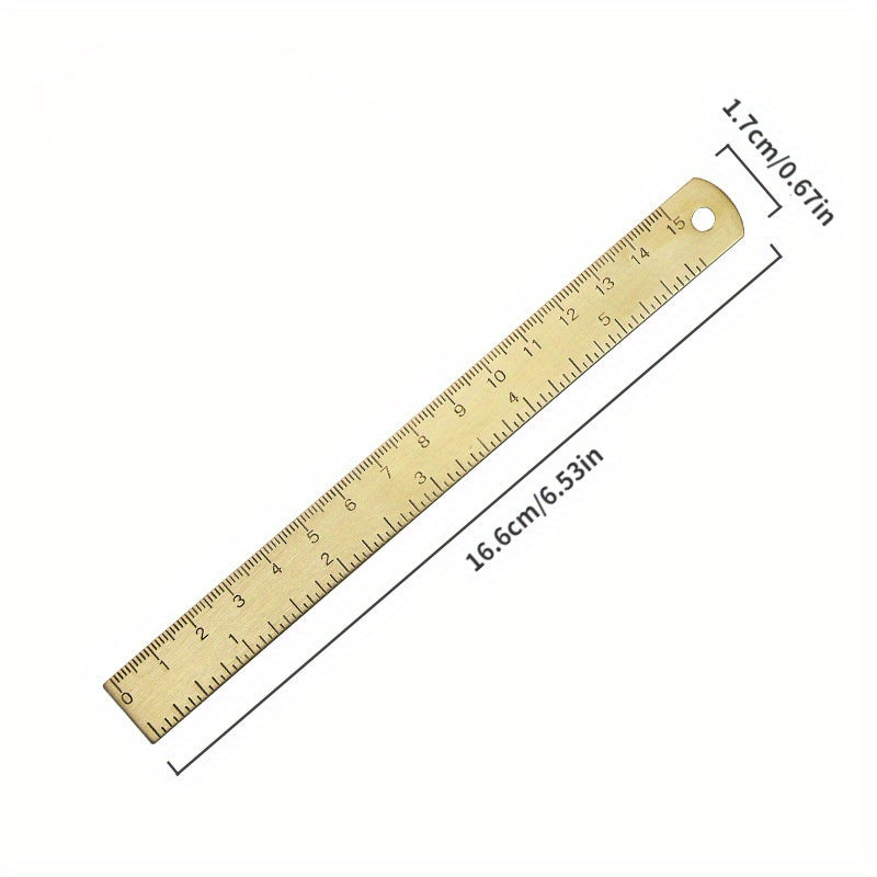 Vintage Brass Triangular Ruler Semicircle Protractor Plate Drawing