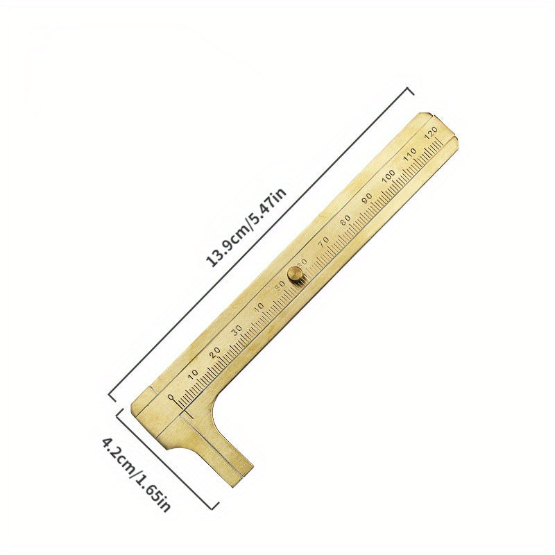 Vintage Brass Triangular Ruler Semicircle Protractor Plate Drawing