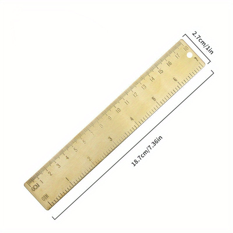 Vintage Brass Triangular Ruler Semicircle Protractor Plate Drawing