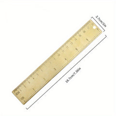 Vintage Brass Triangular Ruler Semicircle Protractor Plate Drawing