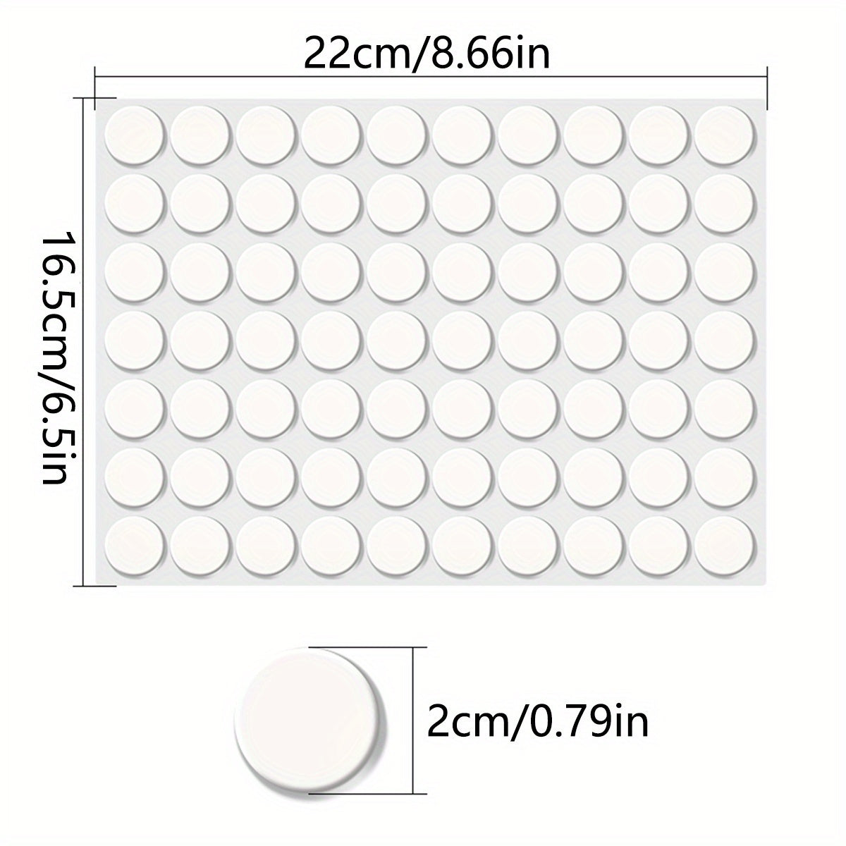 70pcs 20mm Transparent Double-Sided Adhesive Pads
