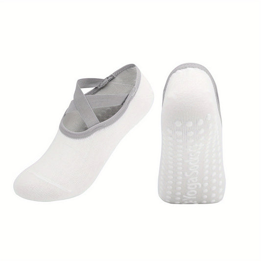 Women's Yoga Socks Non Slip Cross Strap Sports Socks