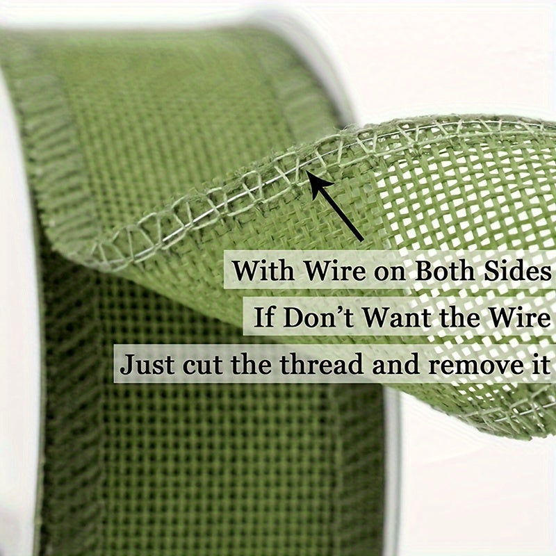 1pc Burlap Wired Ribbon Wire Ribbon Burlap Ribbon For Crafts Halloween Wreath