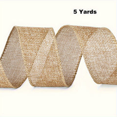 1pc Burlap Wired Ribbon Wire Ribbon Burlap Ribbon For Crafts Halloween Wreath
