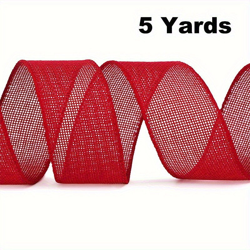 1pc Burlap Wired Ribbon Wire Ribbon Burlap Ribbon For Crafts Halloween Wreath