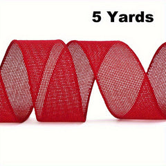 1pc Burlap Wired Ribbon Wire Ribbon Burlap Ribbon For Crafts Halloween Wreath