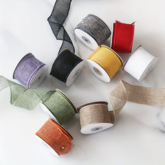 1pc Burlap Wired Ribbon Wire Ribbon Burlap Ribbon For Crafts Halloween Wreath