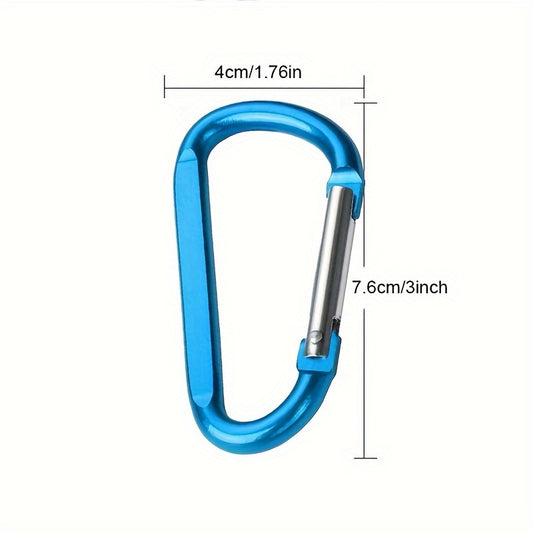 4 Large Aluminum D Ring Carabiner Backpack Camping Travel Snap Hook Keychain