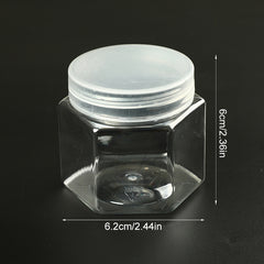 Clear Hexagonal Storage Box Plastic Sealed Jar Multipurpose Organizer Container